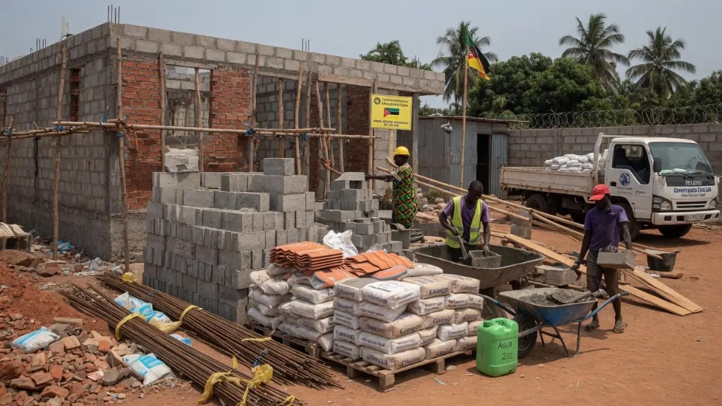 Obra em construção — quantificação de materiais